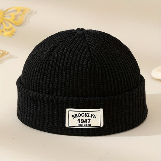 Brooklyn 1947 Vintage Beanie – Cozy Double-Layer Knit Cap, Candy Colors, Stretch Fit, Machine Washable, Perfect for Winter & Autumn